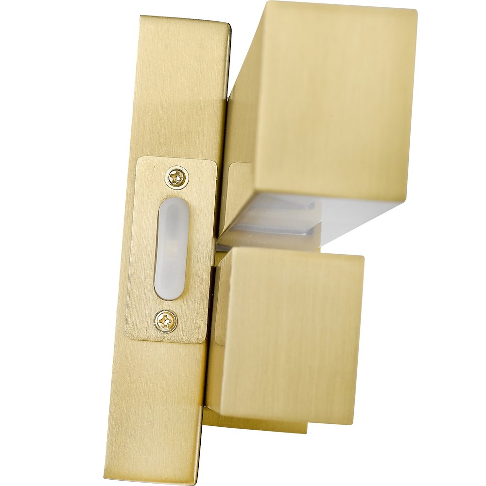 Z-Lite Zane 2 Light Vanity in Modern Gold Frame Finish. Picture 4