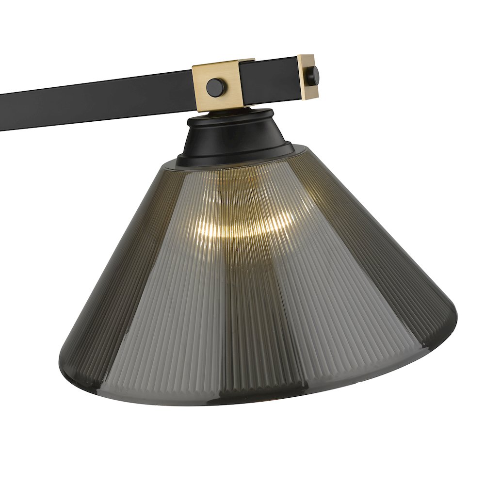 Z-Lite Bronte 3 Light Billiard, Steel Frame, Smoke Shade Color. Picture 4