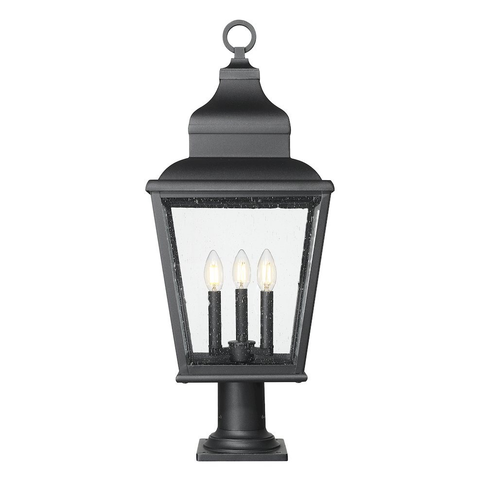 Z-Lite 3 Light Outdoor Pier Mounted Fixture, Sand Black. Picture 2