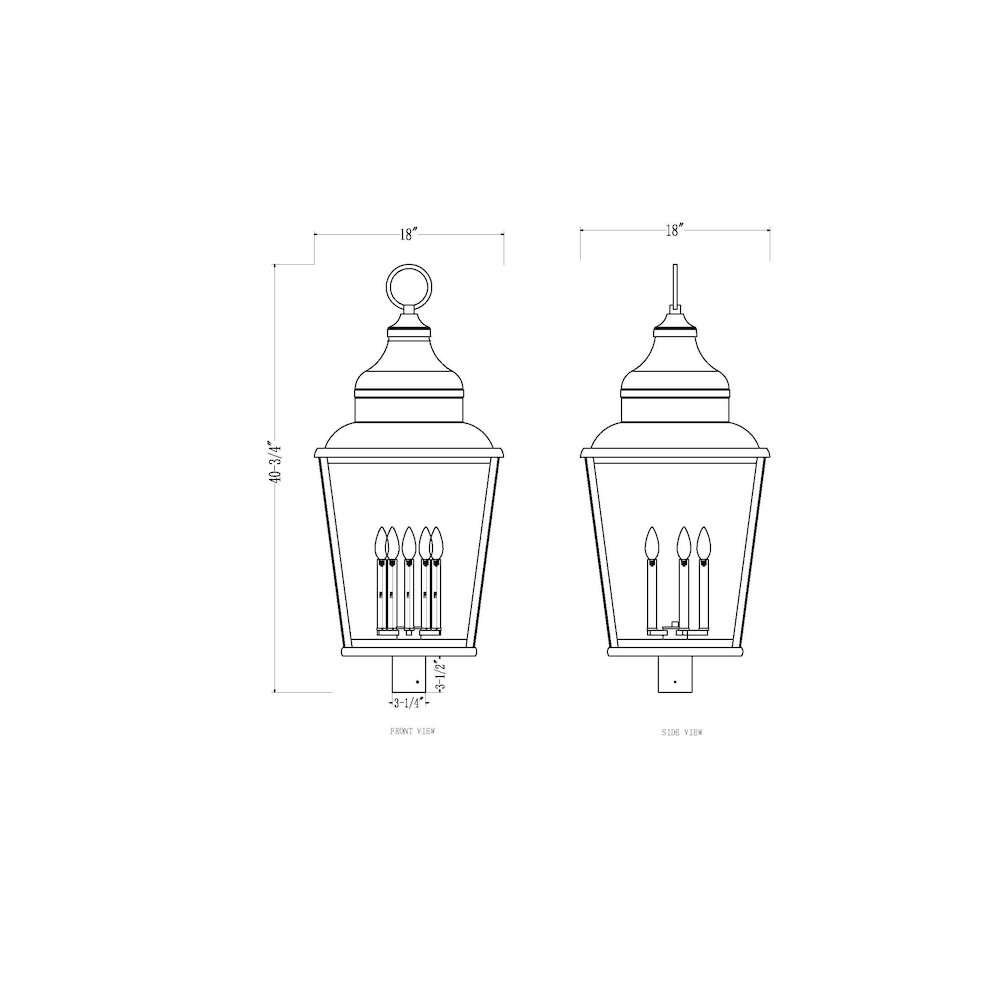 Z-Lite 5 Light Outdoor Post Mount Fixture, Sand Black. Picture 6