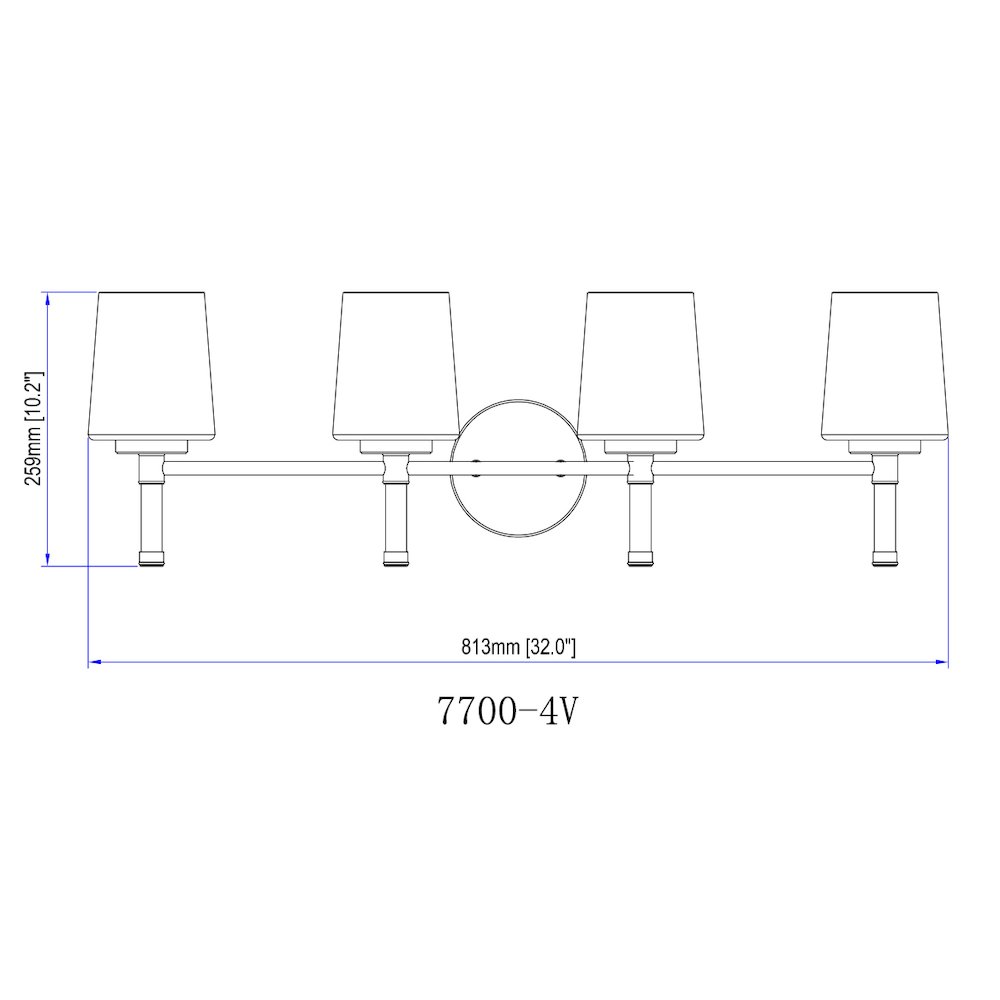 Z-Lite 4 Light Vanity, Chrome. Picture 8
