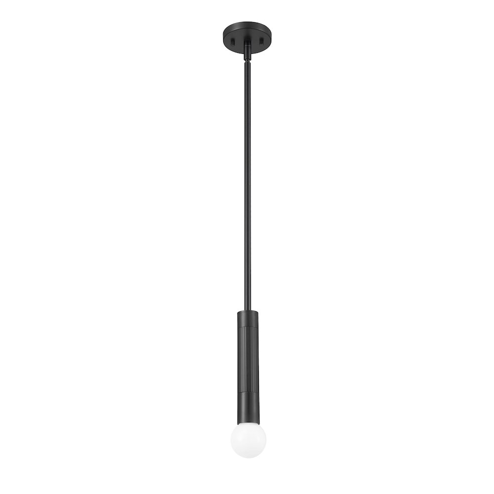Z-Lite Stari 1 Light Pendant in Matte Black color, Steel frame. Picture 5