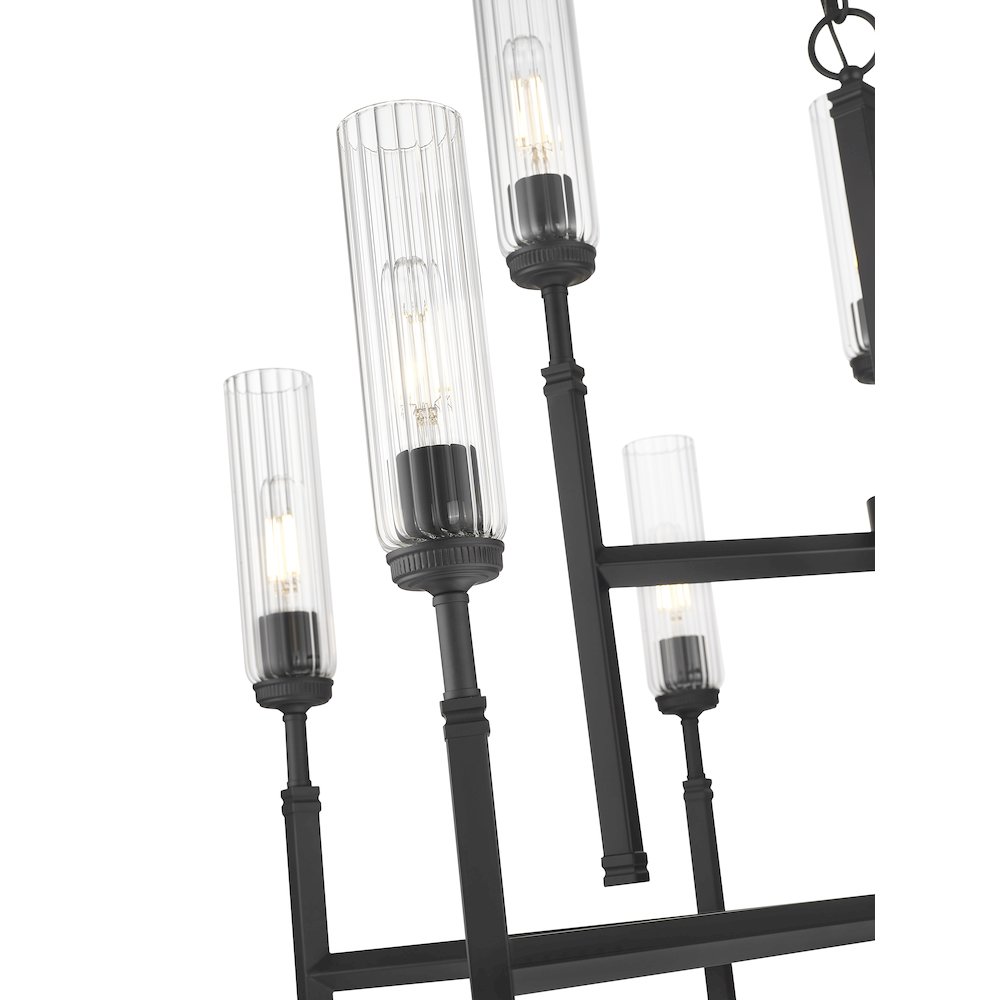 Z-Lite 9 Light Chandelier, Matte Black. Picture 4