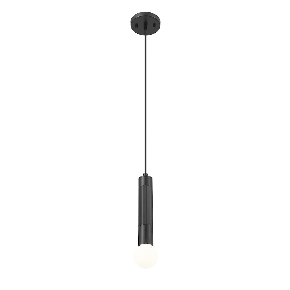 Z-Lite Stari 1 Light Pendant in Matte Black color, Steel frame. Picture 3