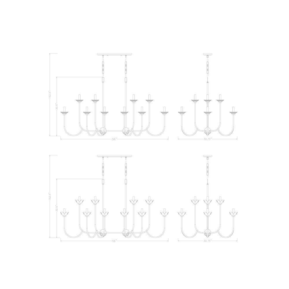 Z-Lite Allistair 16 Light Linear Chandelier in Matte Black color, Steel frame. Picture 8