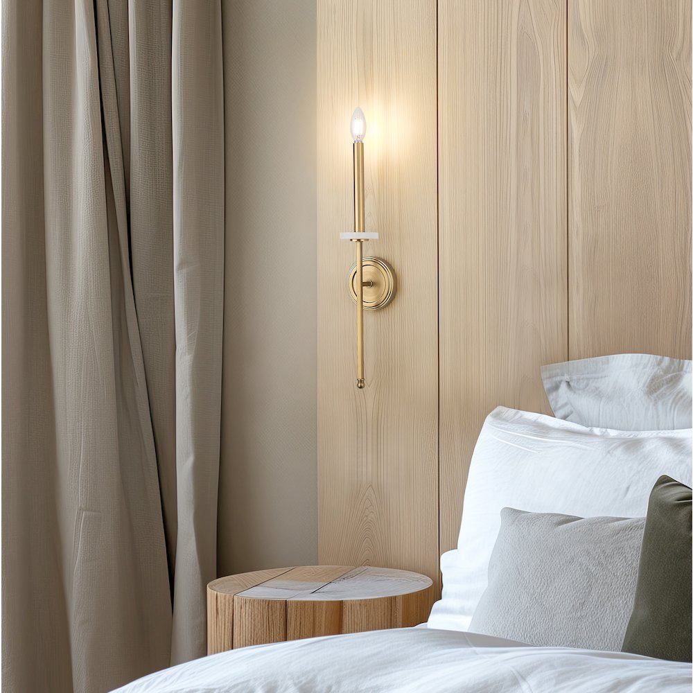 Z-Lite 1 Light Wall Sconce, Mordern Gold. Picture 6
