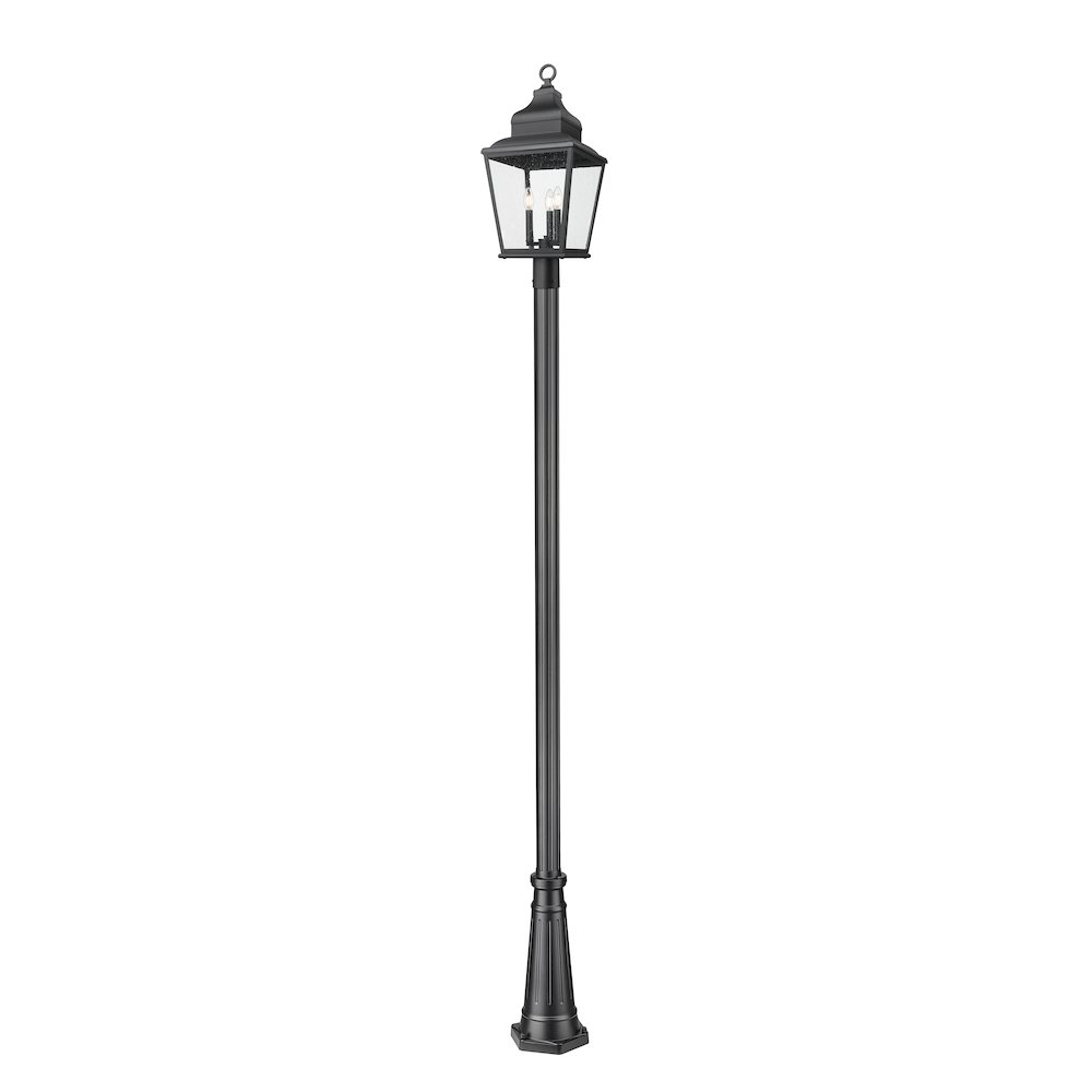 Z-Lite 3 Light Outdoor Post Mounted Fixture, Sand Black. Picture 1