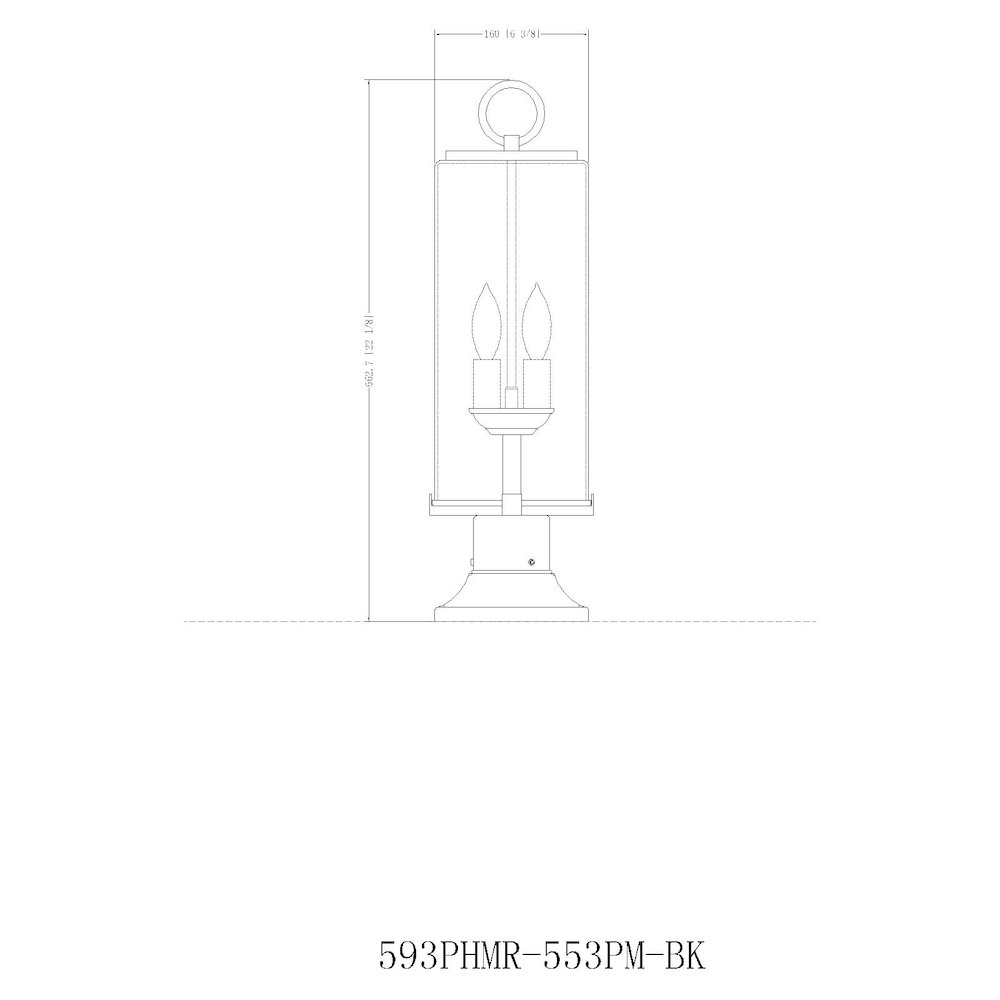 Z-Lite 2 Light Outdoor Pier Mounted Fixture. Picture 8