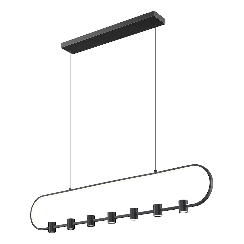 Z-Lite 7 Light Linear Chandelier, Matte Black. Picture 3