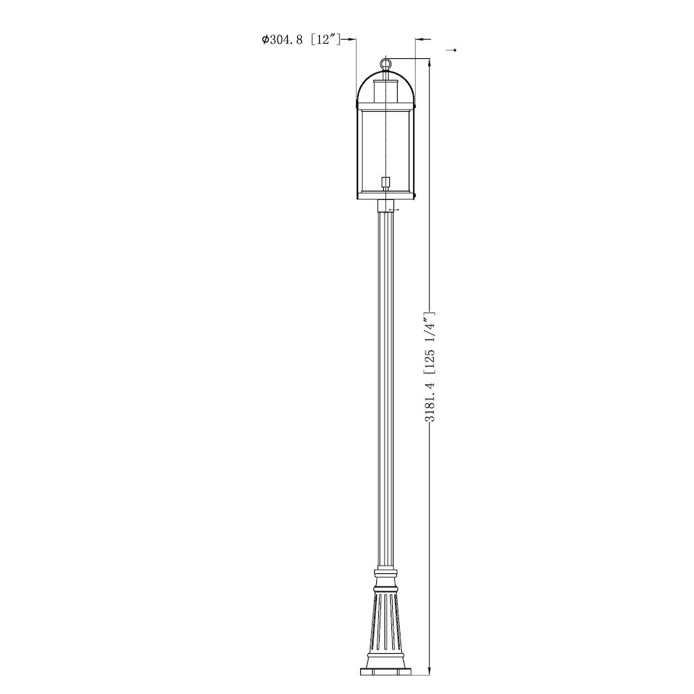 Z-Lite 1 Light Outdoor Post Mounted Fixture. Picture 6