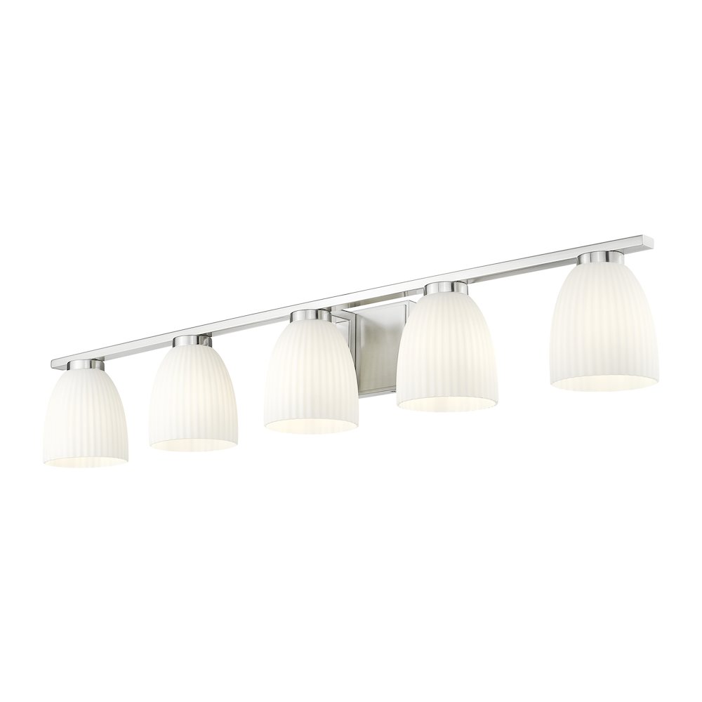 Z-Lite Naya 5 Light Vanity in Brushed Nickel color, Steel frame. Picture 3