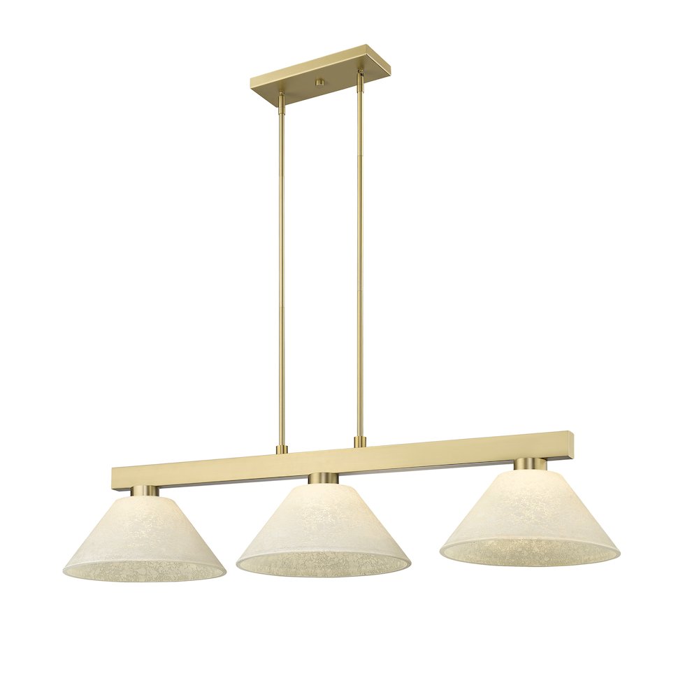 Z-Lite Cobalt 3 Light Billiard, Steel Frame, Golden Mottle Shade Color. Picture 1