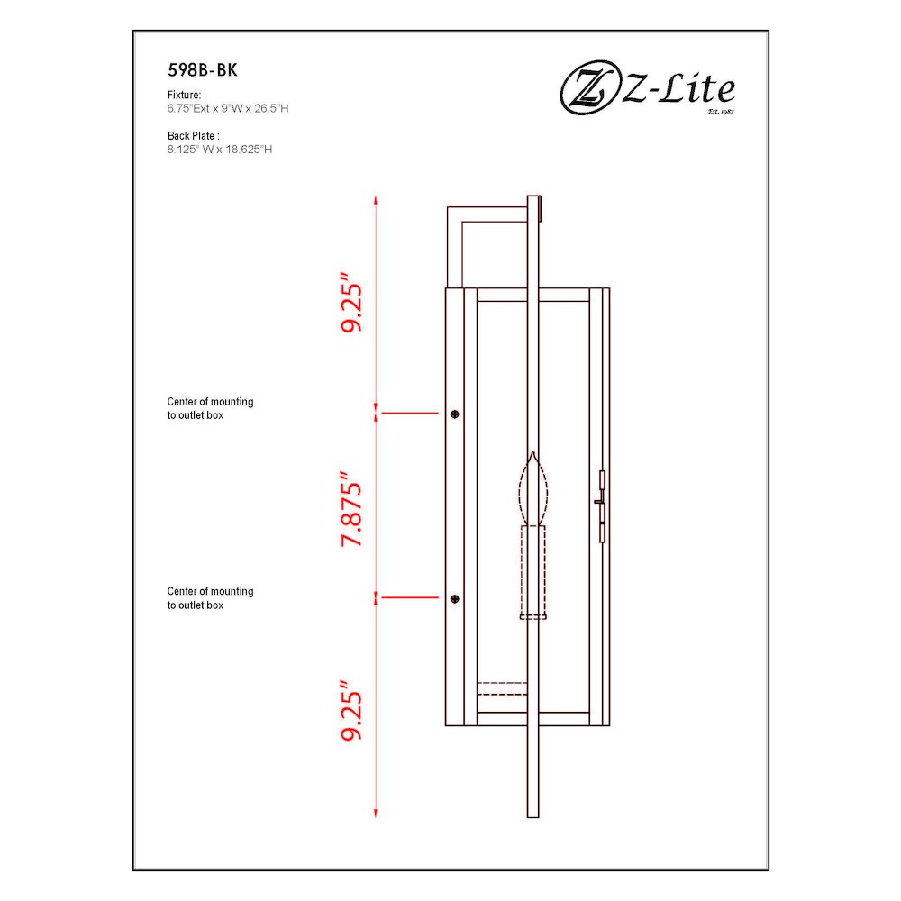 Z-Lite 3 Light Outdoor Wall Light. Picture 9