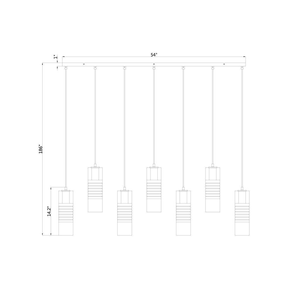 Z-Lite 7 Light Linear Chandelier. Picture 8