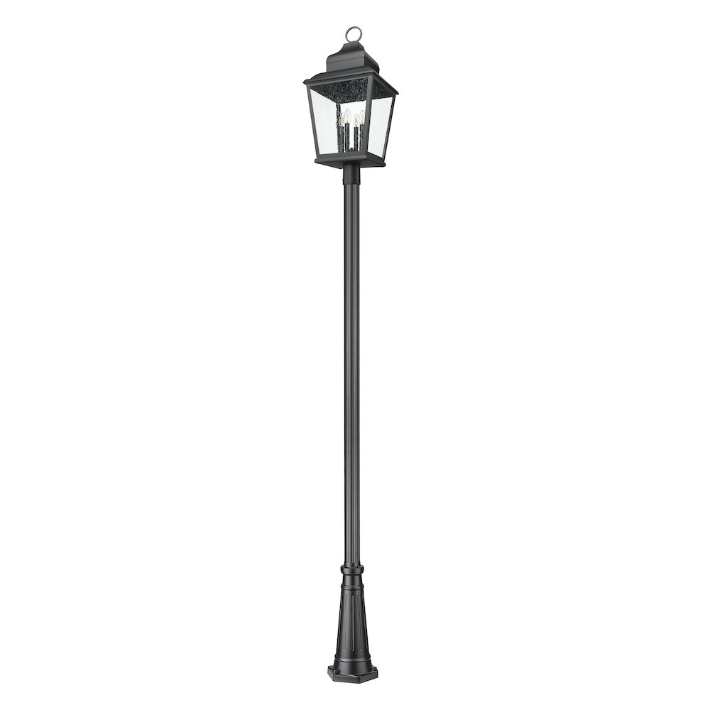 Z-Lite 4 Light Outdoor Post Mounted Fixture, Sand Black. Picture 7