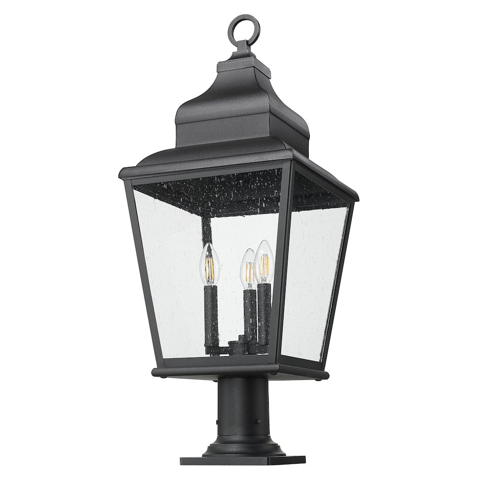 Z-Lite 3 Light Outdoor Pier Mounted Fixture, Sand Black. Picture 7