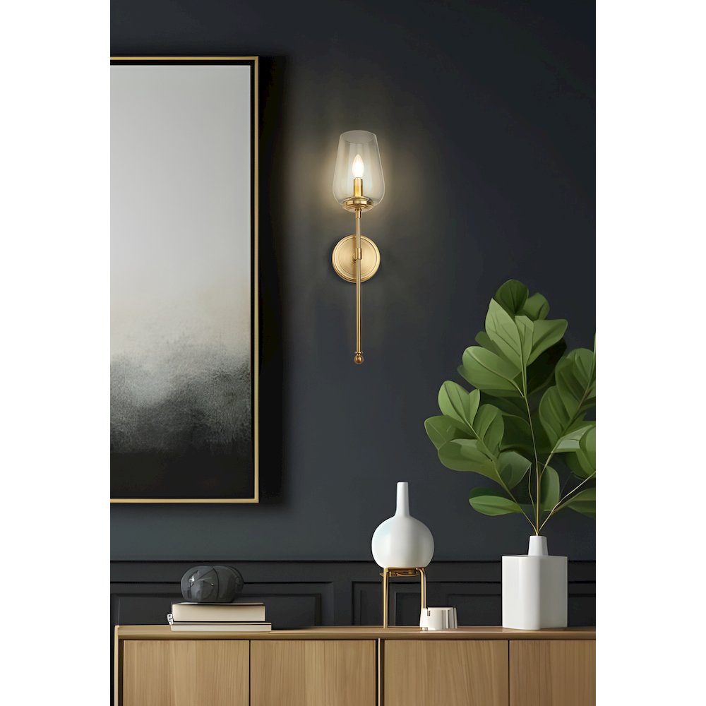Z-Lite 1 Light Wall Sconce, Modern Gold. Picture 5