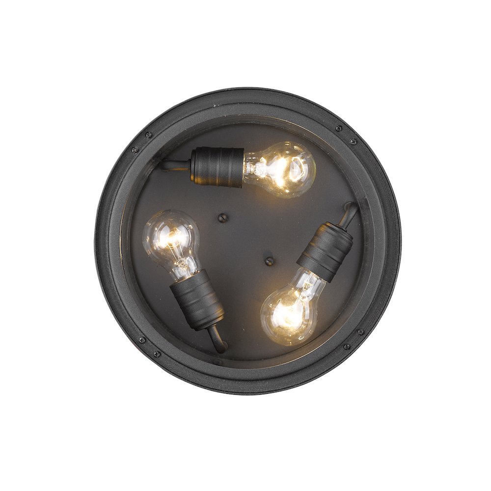 Z-Lite Jordan 3 Light Outdoor Flush Mount, Black. Picture 3
