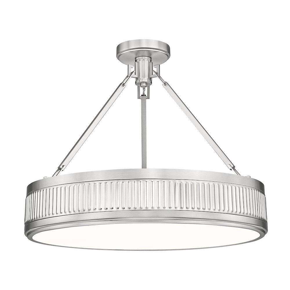 Z-Lite 3 Light Semi Flush Mount, Satin Nickel. Picture 1