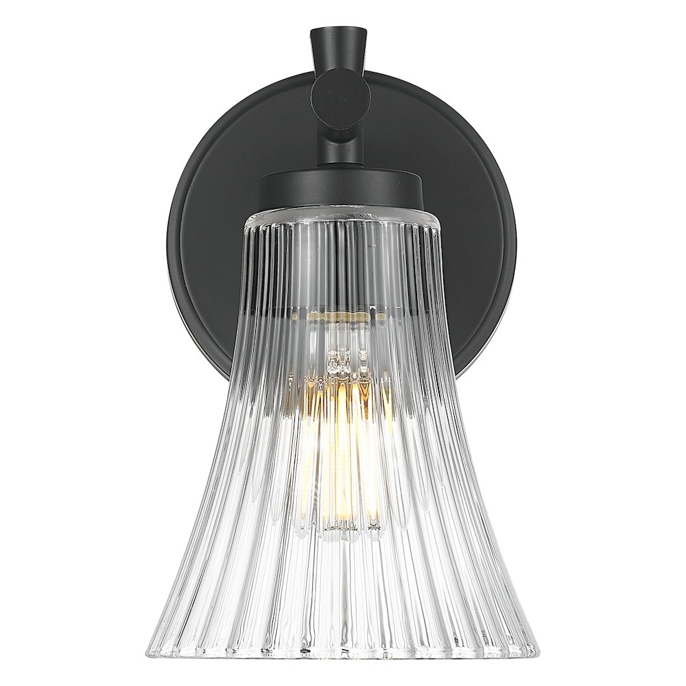 Z-Lite Belle 1 Light Wall Sconce in Matte Black color, Steel frame. Picture 2