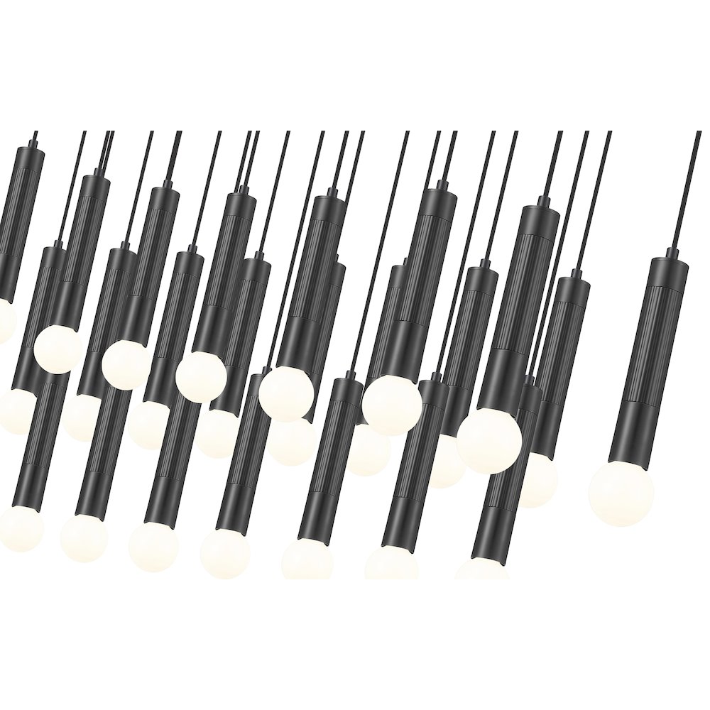 Z-Lite Stari 23 Light Linear Chandelier in Matte Black color, Steel frame. Picture 4