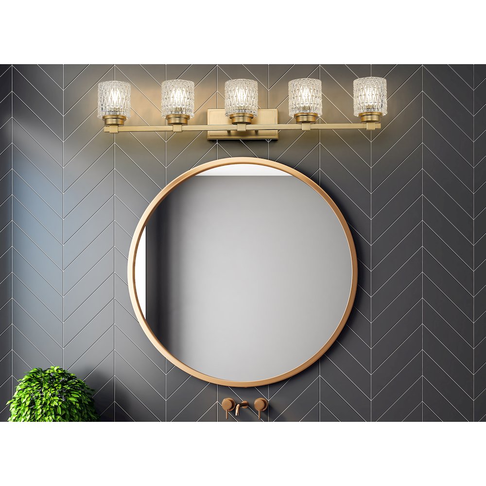 Z-Lite 5 Light Vanity, Modern Gold. Picture 6