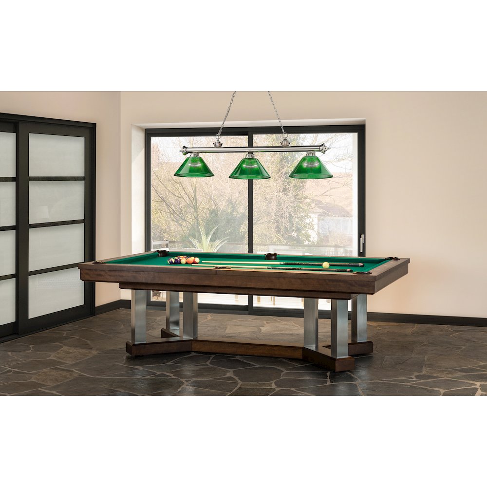Z-Lite Cordon 3 Light Billiard, Steel Frame, Green Shade Color. Picture 6