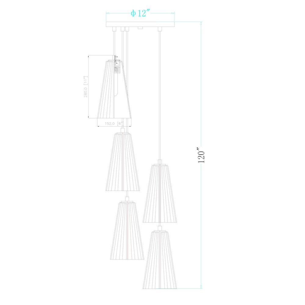 Z-Lite 5 Light Chandelier. Picture 8