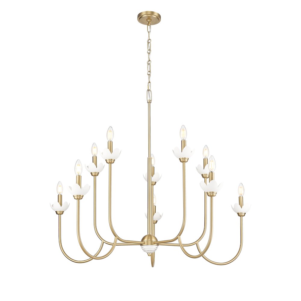 Z-Lite Allistair 10 Light Chandelier in Modern Gold color, Steel frame. Picture 5
