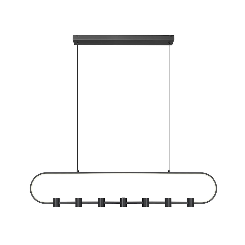 Z-Lite 7 Light Linear Chandelier, Matte Black. Picture 2