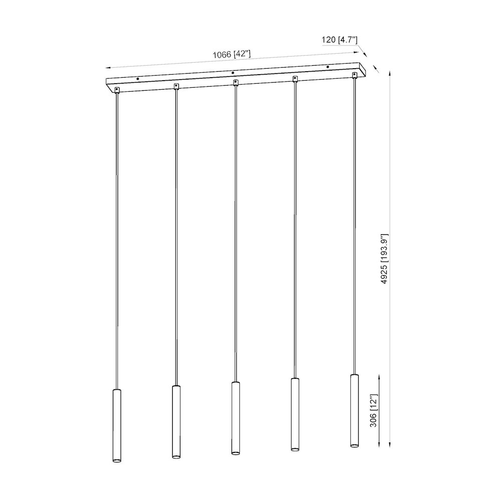 Z-Lite 5 Light Linear Chandelier. Picture 8