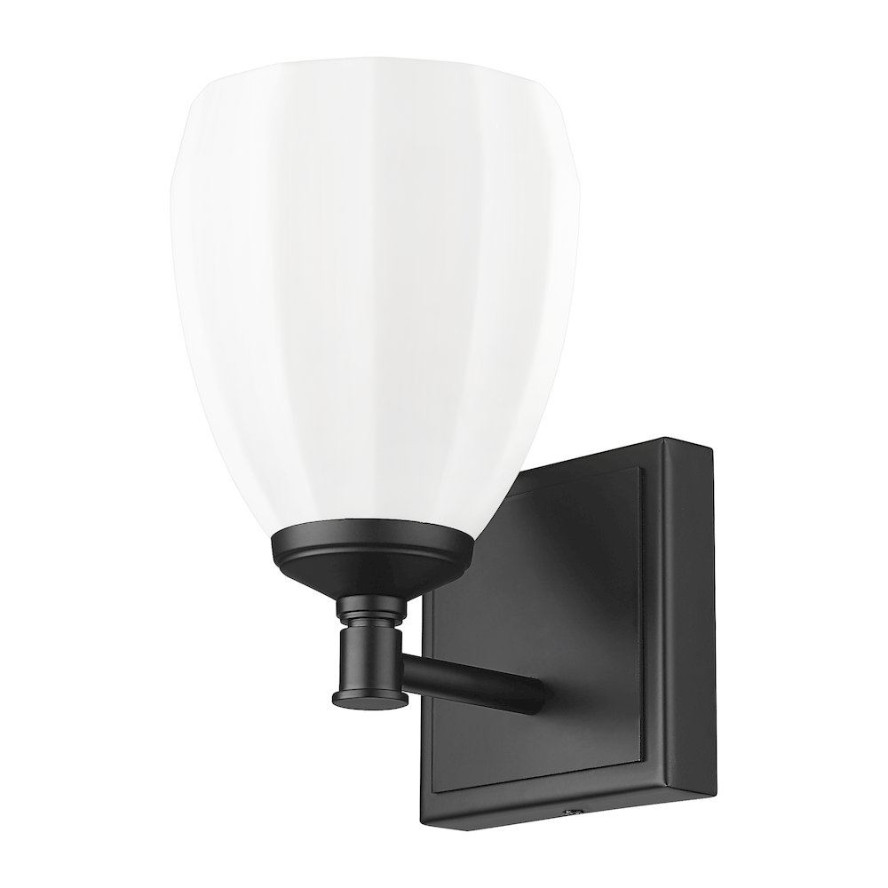Z-Lite Oren 1 Light Vanity in Matte Black color, Steel frame. Picture 5