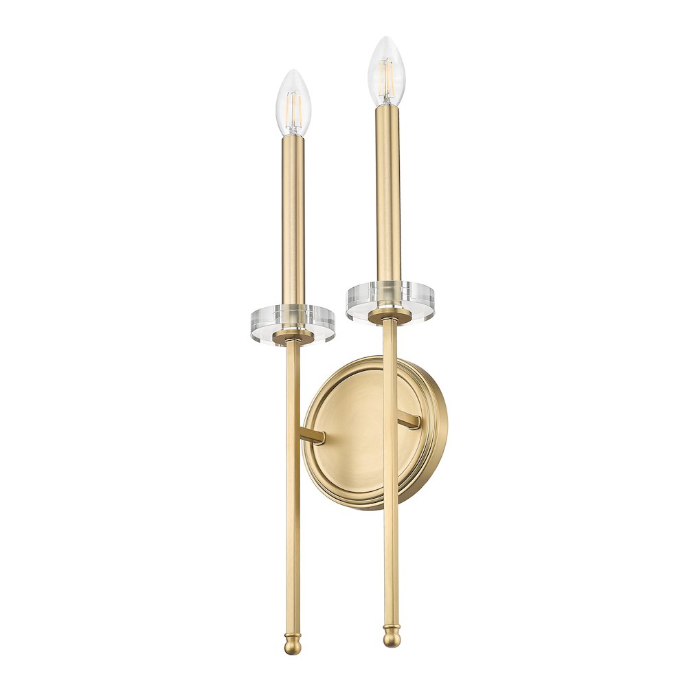 Z-Lite 2 Light Wall Sconce, Mordern Gold. Picture 7