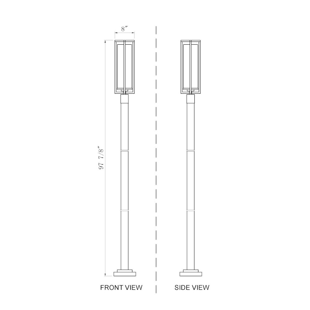 Z-Lite 1 Light Outdoor Post Mounted Fixture. Picture 8