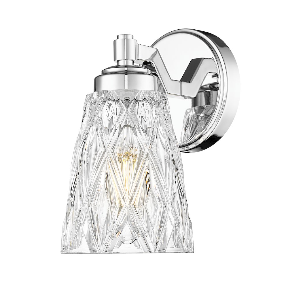 Z-Lite 1 Light Wall Sconce, Chrome. Picture 1