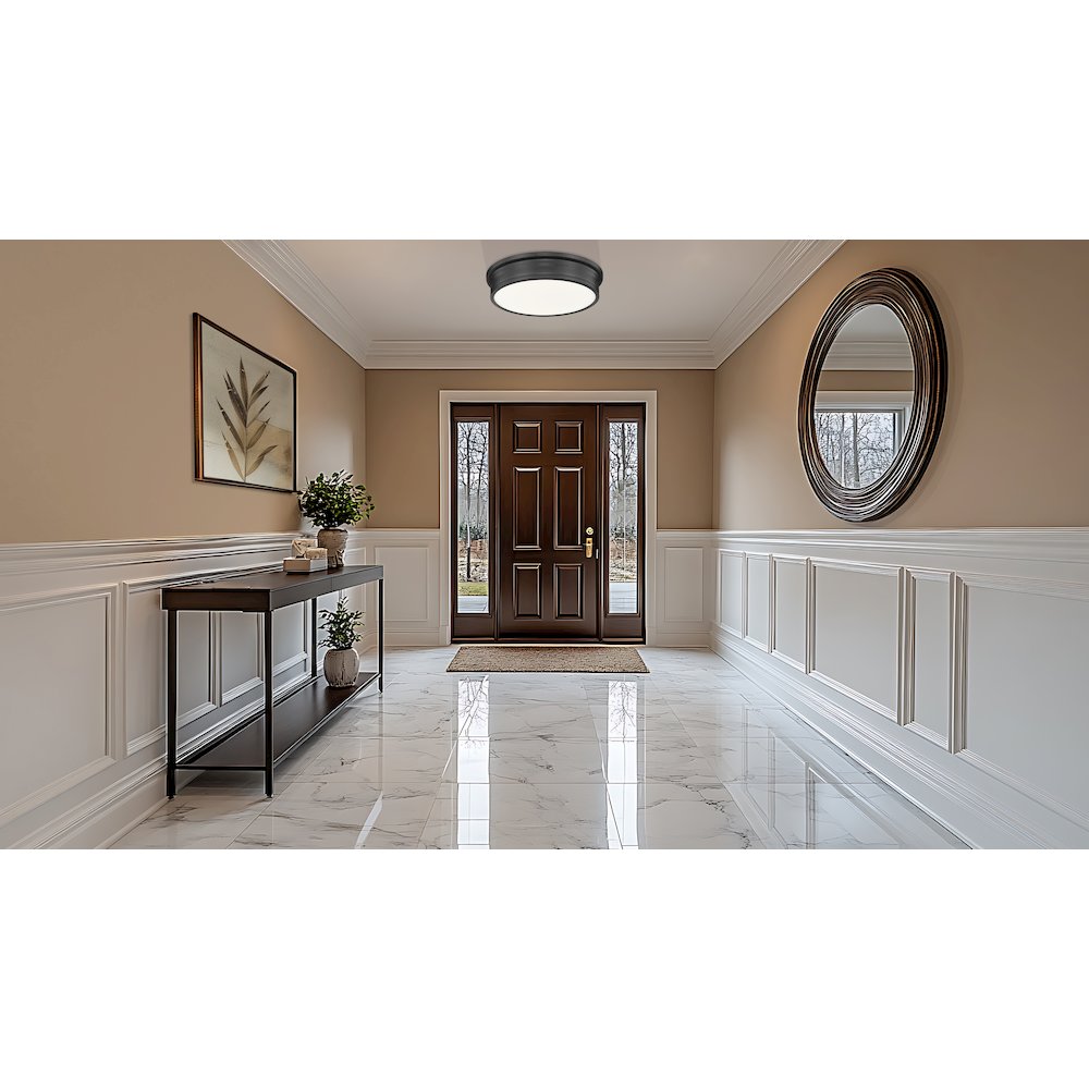 Z-Lite 1 Light Flush Mount, Matte Black. Picture 6