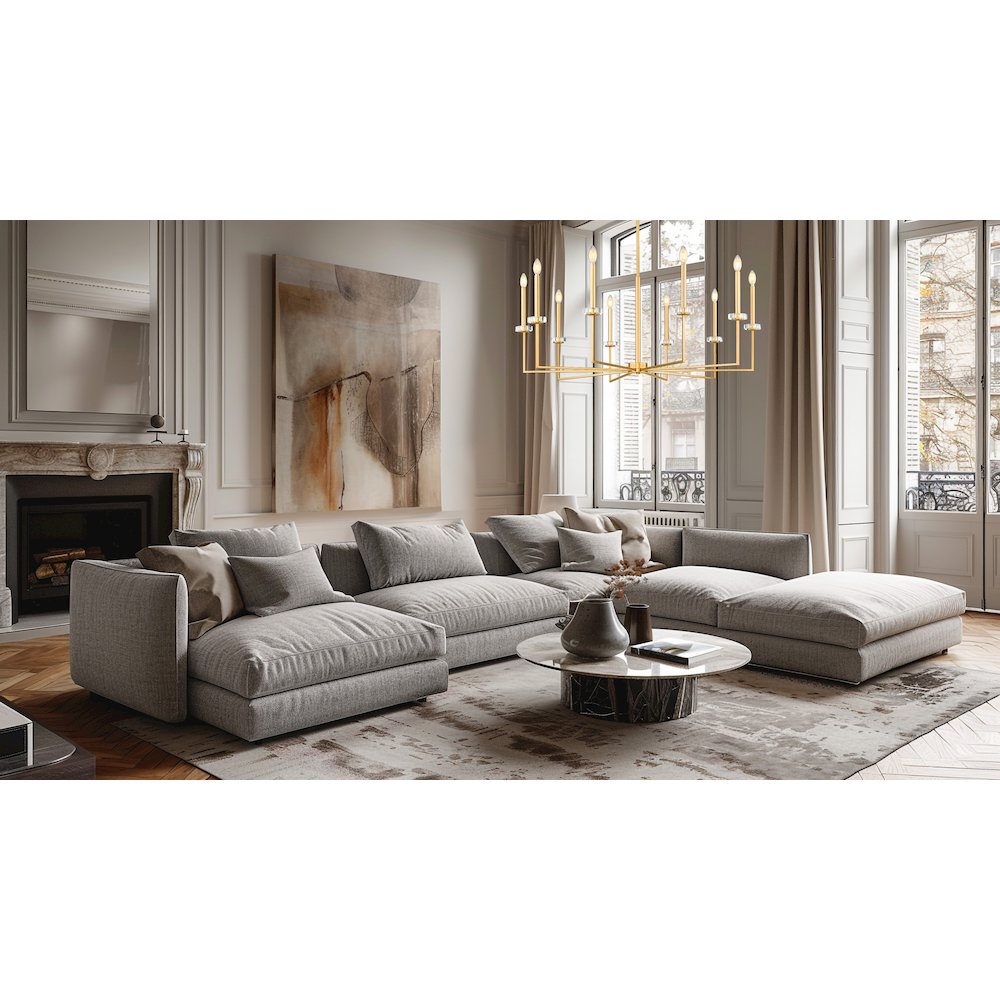 Z-Lite 10 Light Chandelier, Mordern Gold. Picture 5