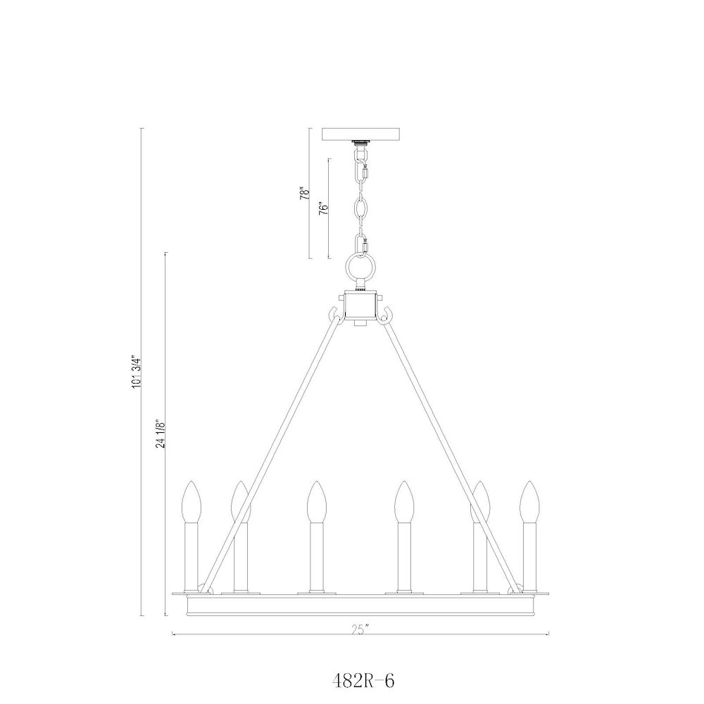 Z-Lite 6 Light Chandelier. Picture 8
