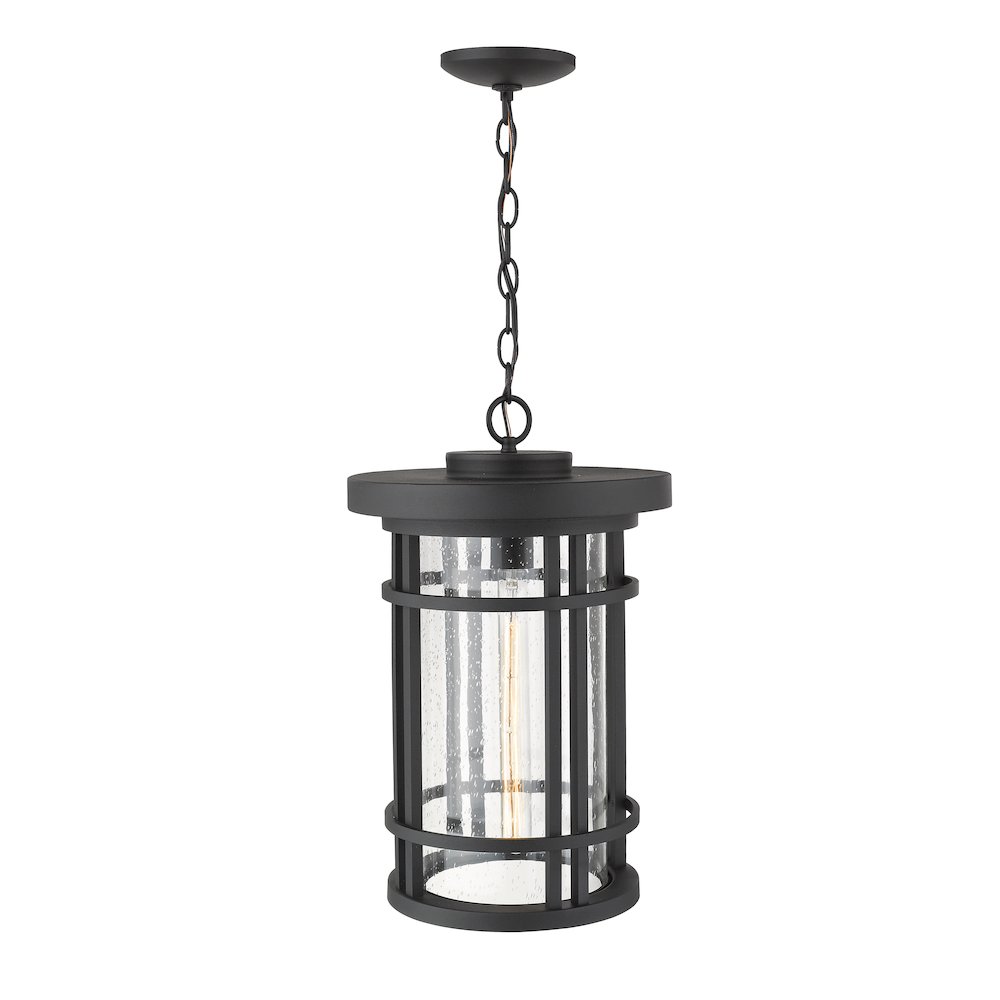 Z-Lite Jordan 1 Light Outdoor Chain Mount Ceiling Fixture, Black. Picture 3
