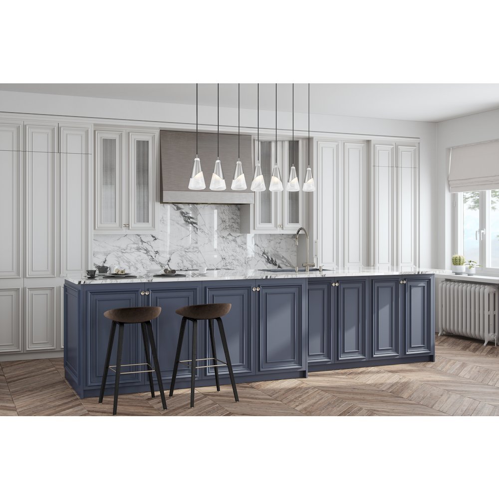 Z-Lite Aimie 7 Light Linear Chandelier, Brushed Nickel. Picture 7