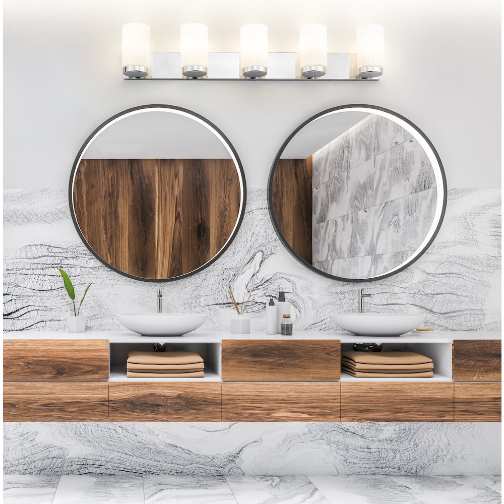 Z-Lite Burk 5 Light Vanity, Chrome. Picture 7