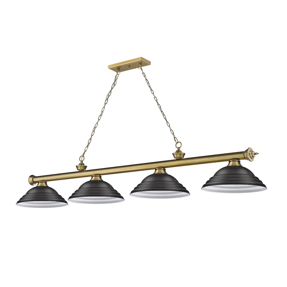 Z-Lite Cordon 4 Light Billiard, Steel Frame, Matte Black Shade Color. Picture 5