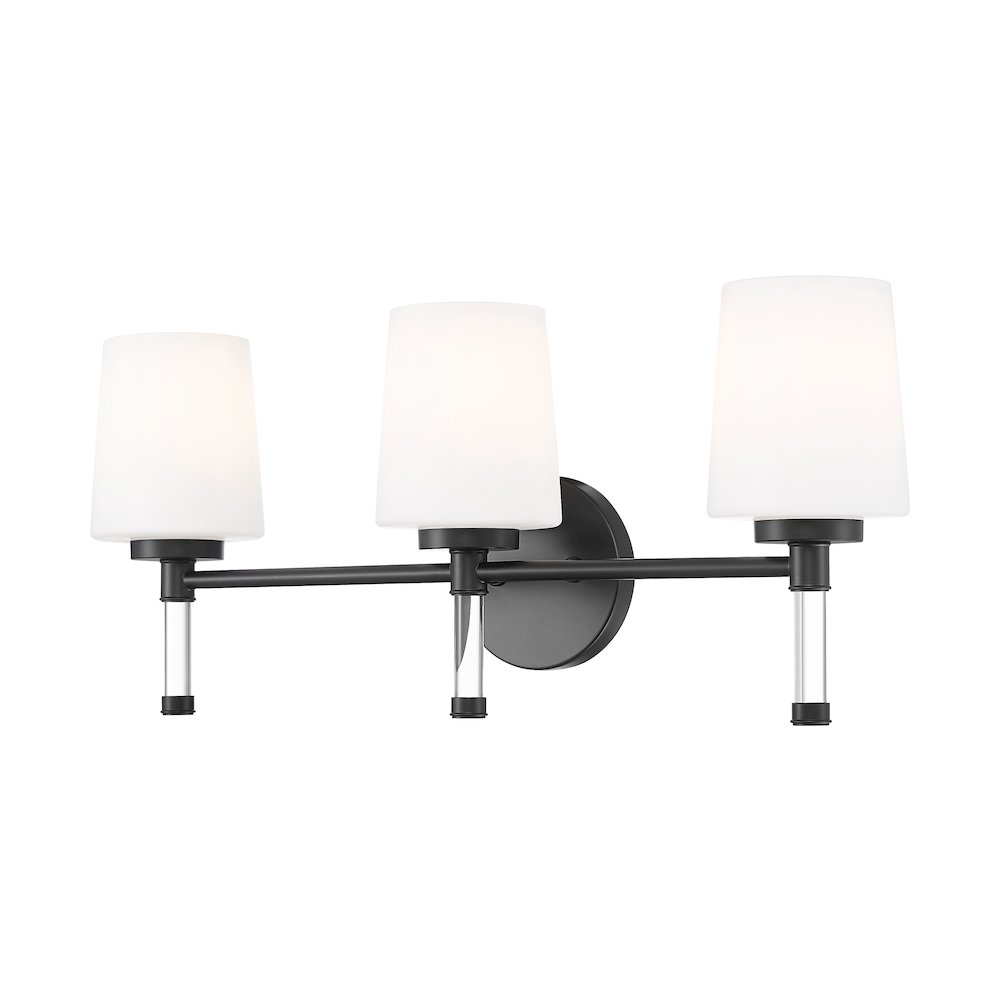 Z-Lite 3 Light Vanity, Matte Black. Picture 1