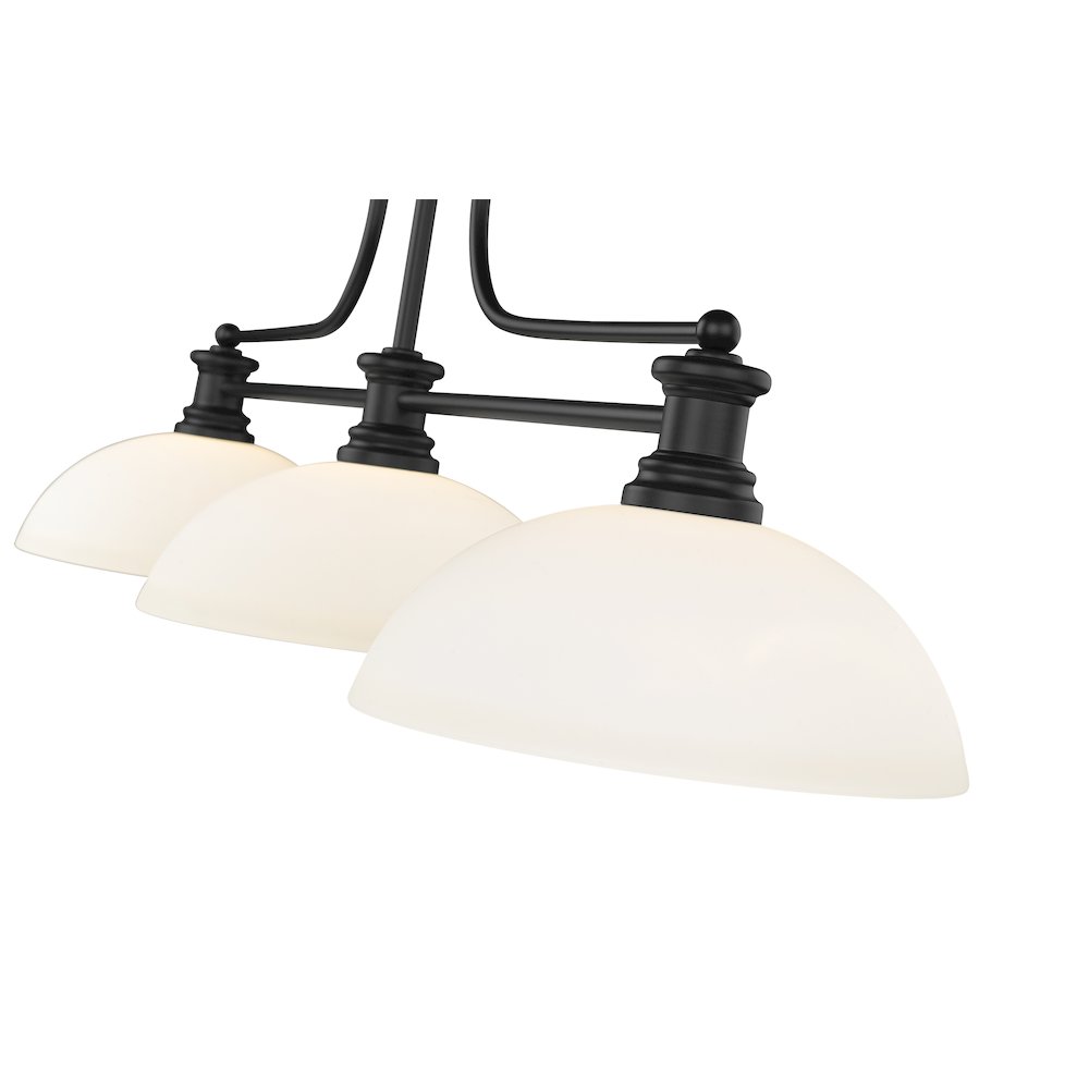Z-Lite Melange 3 Light Billiard, Steel Frame, Matte Opal Shade Color. Picture 4