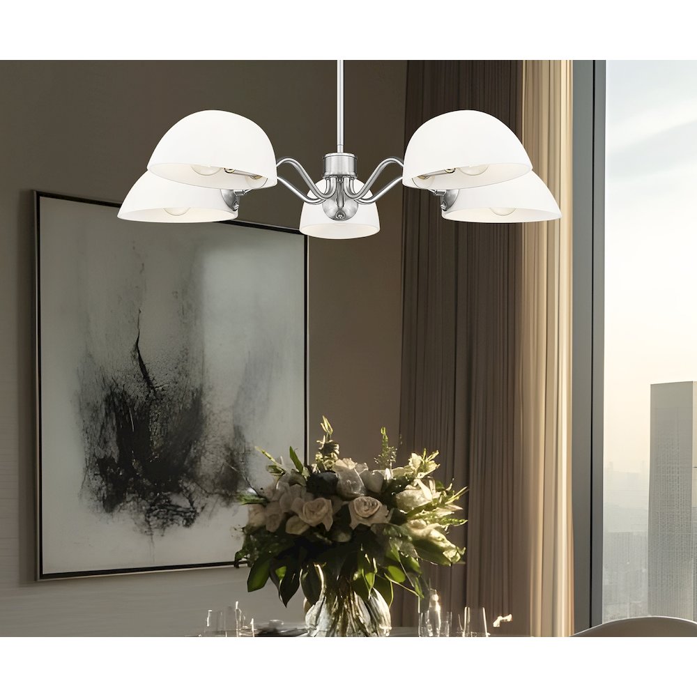 Z-Lite 5 Light Chandelier, Brushed Nickel. Picture 5