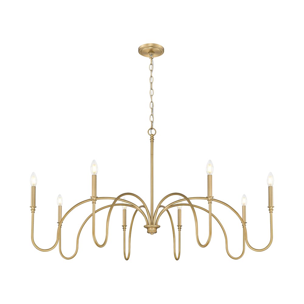 Z-Lite 8 Light Chandelier, Rubbed Brass. Picture 3