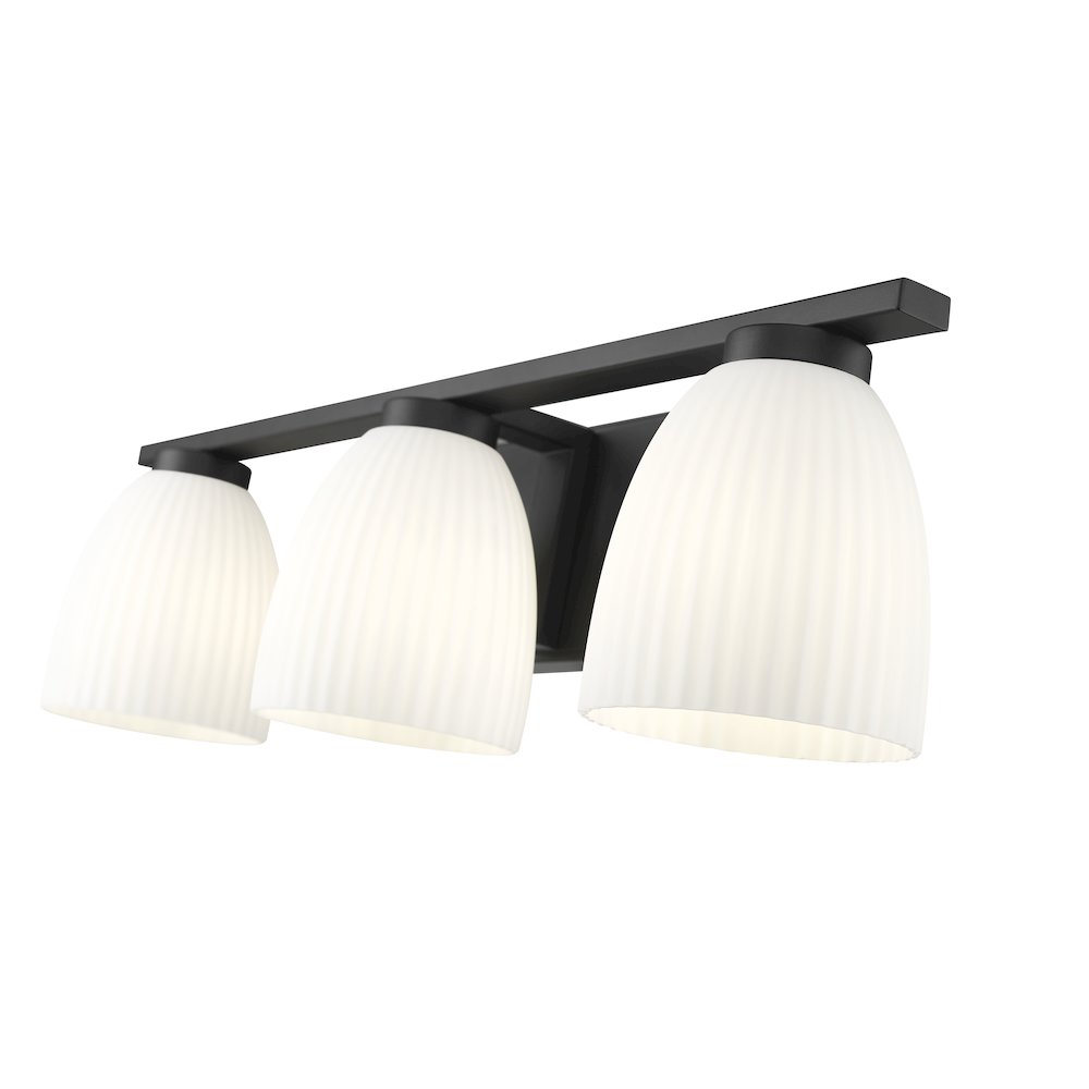 Z-Lite Naya 3 Light Vanity in Matte Black color, Steel frame. Picture 4