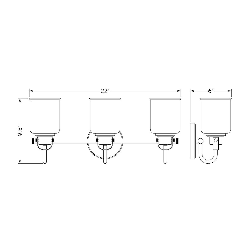 Z-Lite 3 Light Vanity. Picture 8