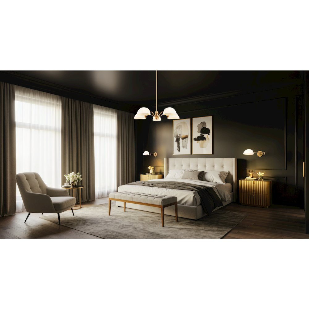Z-Lite 5 Light Chandelier, Modern Gold. Picture 5