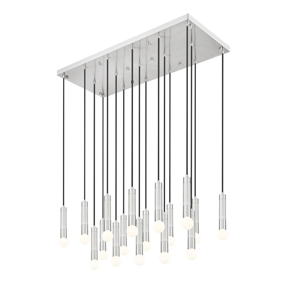 Z-Lite Stari 17 Light Linear Chandelier in Brushed Nickel color, Steel frame. Picture 2